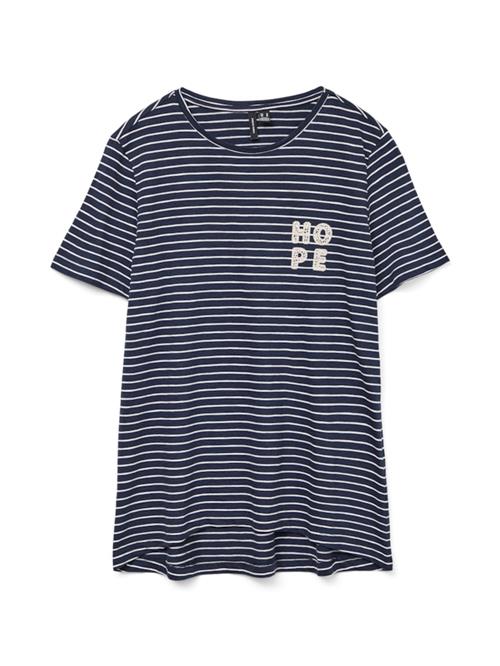 Se VERO MODA Shirts 'VMSIMONE SIF'  navy / hvid ved About You