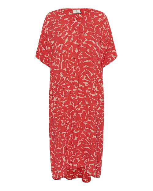 Kaffe Kjole 'Isabella'  beige / rød