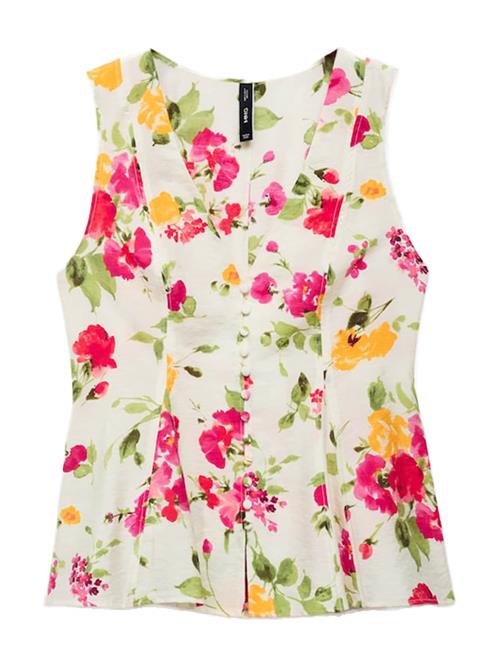 MANGO Bluse 'BOUQUET'  beige / gul / grøn / pink
