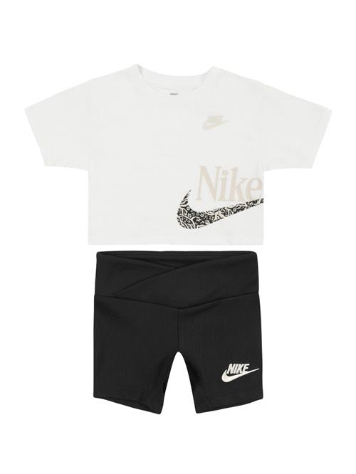 Nike Sportswear Sæt 'WILD FLOWER'  ecru / sort / hvid