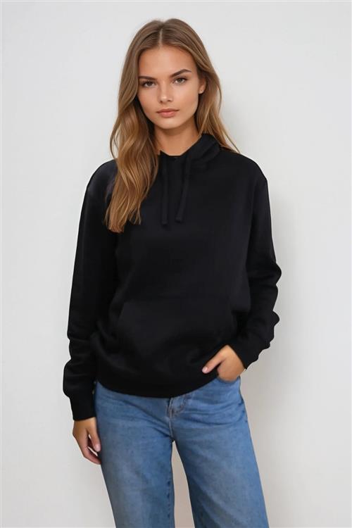 Essential Hoodie - Sort - TeeShoppen