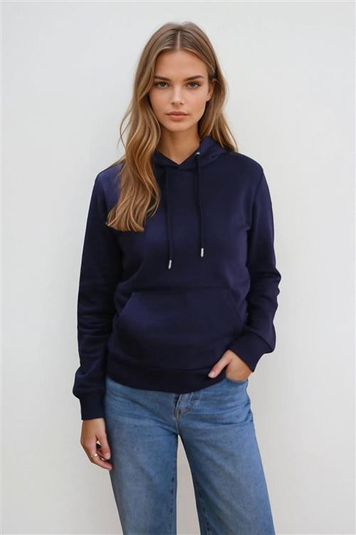 Boyfriend Sweat Hoodie - Navy - TeeShoppen