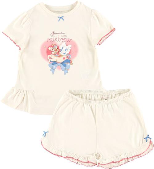 Konges Sløjd Sæt - T-shirt/Shorts - Famo Frill - Ecru