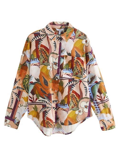 Next Bluse  beige / oliven / orange / sort