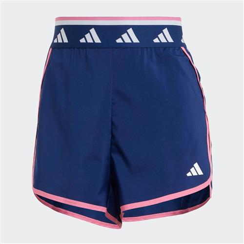 Se ADIDAS PERFORMANCE Sportsbukser 'Hyperglam'  mørkeblå / lyserød / hvid ved About You