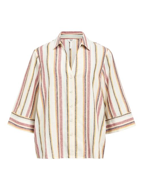 OBJECT Bluse  sand / lyseblå / pink / sort