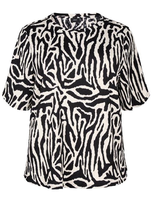 Zizzi Bluse 'Talia'  sort / hvid