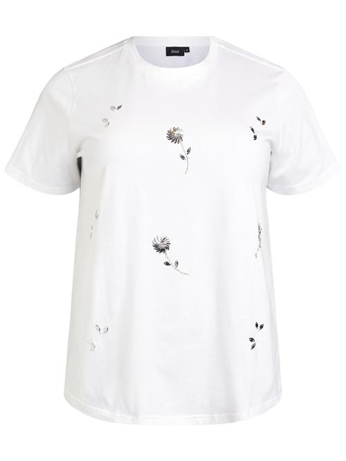 Zizzi Shirts 'Sadie'  sølv / hvid