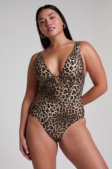 Hunkemöller Luxe formgivende badedragt Animalia Brun