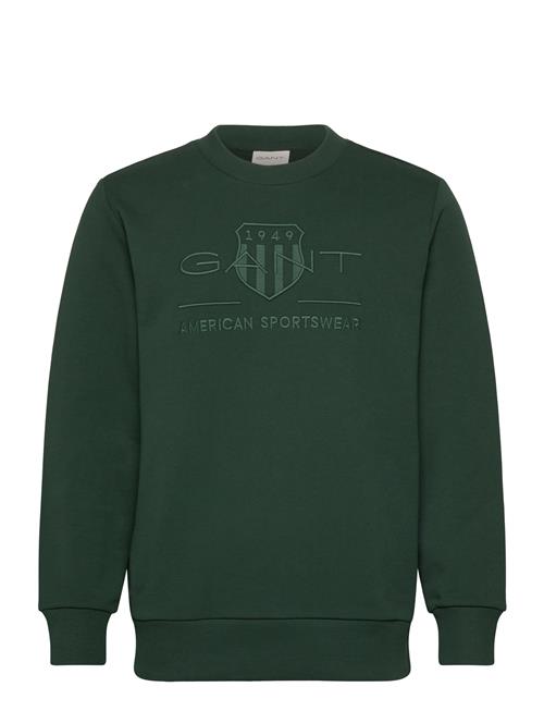 Reg Tonal Shield Cneck Sweat GANT Green