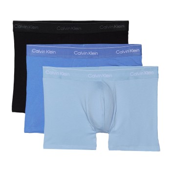 Calvin Klein 3P Icon Cotton Trunks Sort/Blå bomuld 4XL Herre