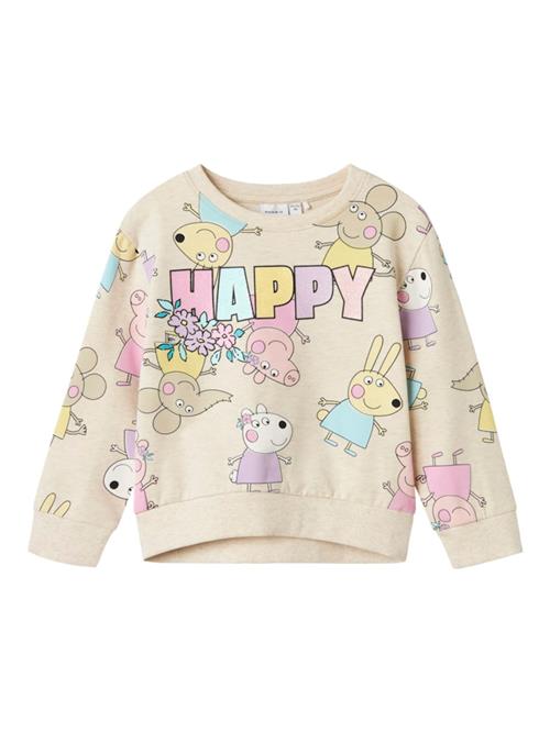 NAME IT Sweatshirt 'Peppa Wutz'  mørkebeige / gul / lilla / lys pink