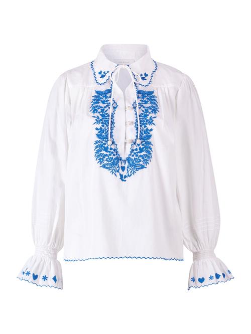 Rich & Royal Bluse  royalblå / hvid