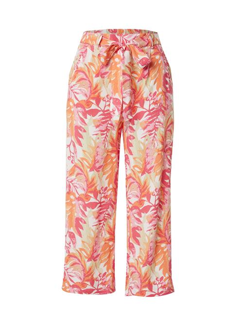 ONLY Bukser med lægfolder 'ONLNOVA'  pastelgrøn / orange / magenta / hvid