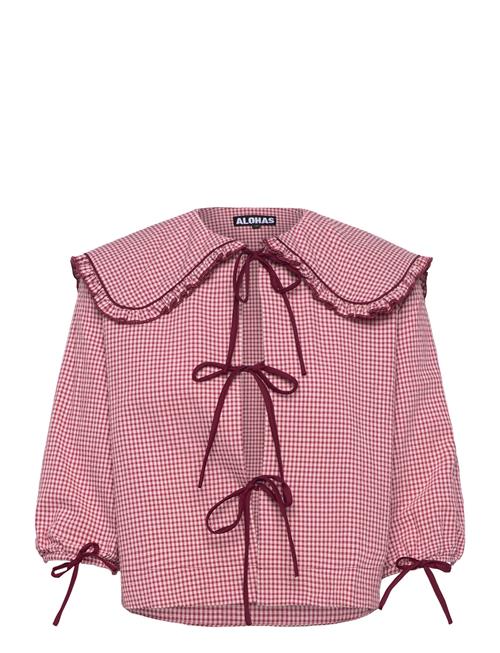 Airi Checks Burgundy Blouse ALOHAS Red