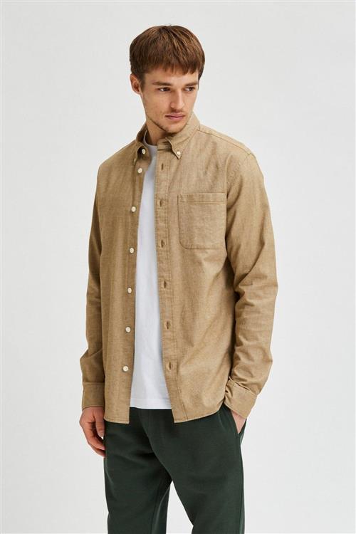 Rick Flex Skjorte - Teak - Herre - L - Selected Homme