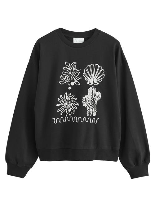 Next Sweatshirt 'Cornelli'  sort / hvid