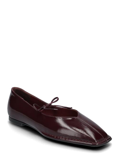 Sway Chestnut Brown Leather Ballet Flats ALOHAS Burgundy