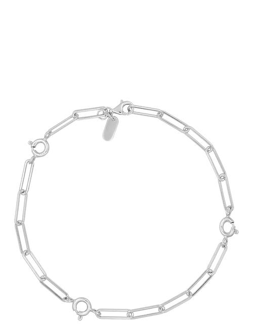 Ruth Large Chunky Charm Lock Bracelet, Silver Design Letters Silver