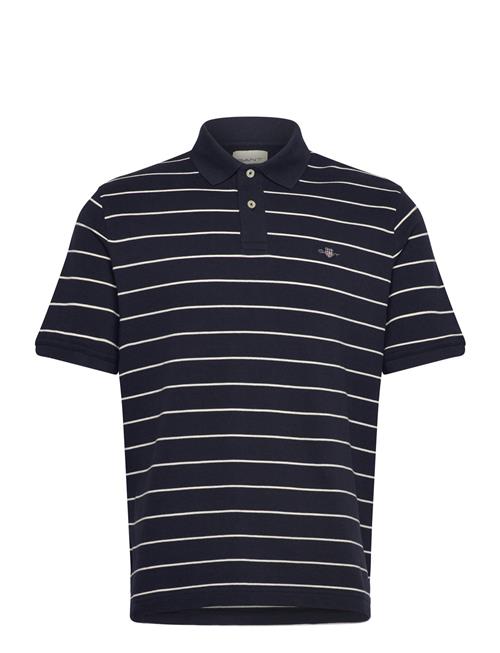 Striped Ss Polo GANT Navy