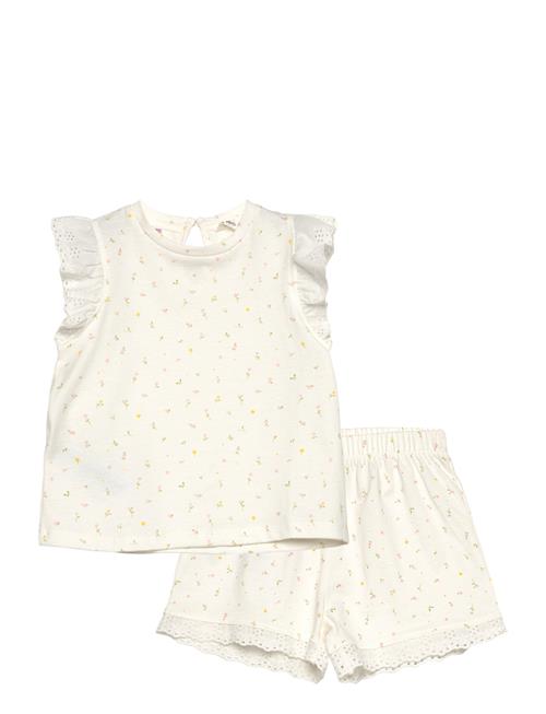 Floral Cotton Pyjamas Mango White
