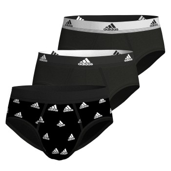 adidas 3P Active Flex Cotton Brief CL1 Sort/Hvid bomuld X-Large Herre