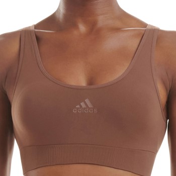 adidas BH BOS Smart Micro 720 Seamless Lounge Bra Mørkbrun  polyamid Medium Dame