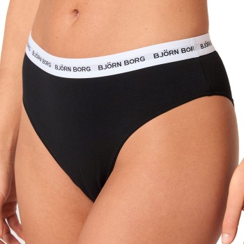 Björn Borg Trusser 2P Core Logo High Waist Brief Sort bomuld Small Dame