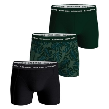 Björn Borg 3P Essential Shorts Sort/Grøn bomuld Small Herre