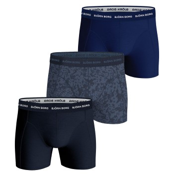 Björn Borg 3P Essential Shorts Blå Mønster bomuld Small Herre