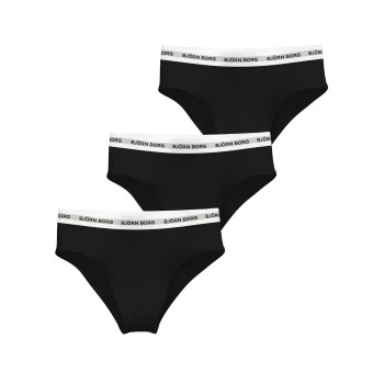 Björn Borg Trusser 3P Logo High Waist Brief Sort bomuld X-Small Dame
