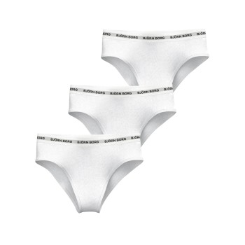 Björn Borg Trusser 3P Logo High Waist Brief Hvid bomuld Large Dame