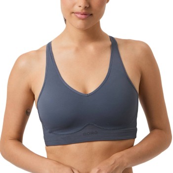 Björn Borg Bh Mid V Support Sports Bra Marineblå Large Dame