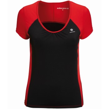Björn Borg Wake S-S Tee Chinese Red Sort/Rød polyester Small Dame