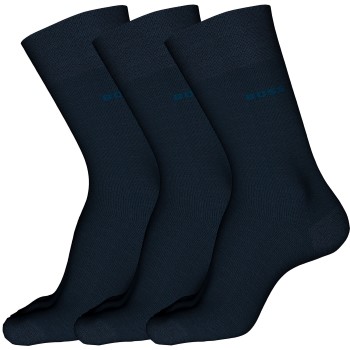 BOSS Strømper 3P RS Finest Soft Cotton Sock Blå Str 47/50 Herre