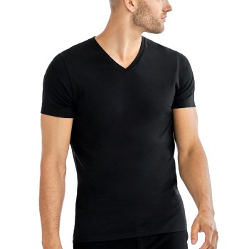 Bread & Boxers Bread and Boxers Cotton Stretch V-Neck T-shirt 2P Sort økologisk bomuld X-Small Herre