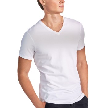 Bread & Boxers Bread and Boxers Cotton Stretch V-Neck T-shirt 2P Hvid økologisk bomuld Large Herre