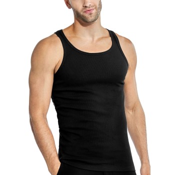 Bread & Boxers Bread and Boxers Ribbed Tank Top 2P Sort økologisk bomuld Small Herre