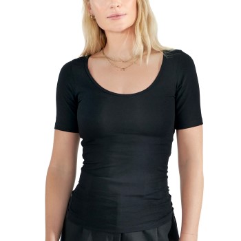 Bread & Boxers Bread and Boxers T-Shirt Scoop Neck Sort økologisk bomuld Large Dame
