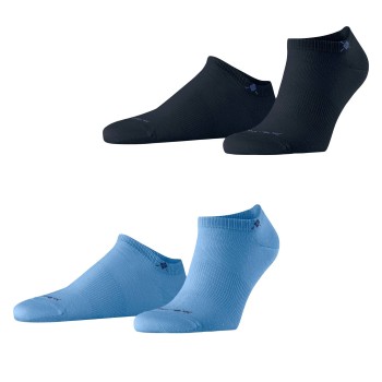 Burlington Strømper 2P Everyday Sneaker Organic Cotton Sock Sort/Blå Str 40/46