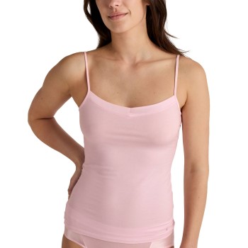 Calida Cate Satin Spagetti Top Rosa bomuld Large Dame