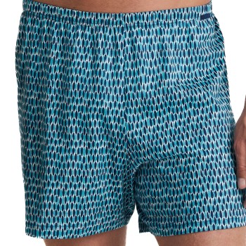 Calida Prints Cotton Boxer Shorts Turkise/Blå bomuld X-Large Herre