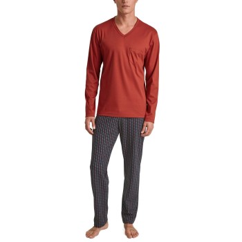 Calida Relax Streamline 5 Pyjama Rød Mønster  bomuld Small Herre