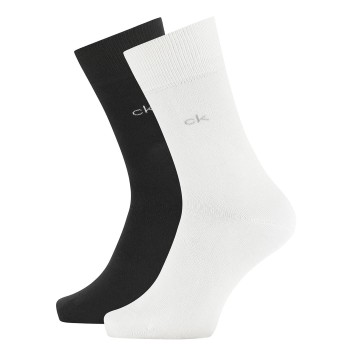 Calvin Klein Strømper 2P Carter Casual Flat Knit Sock Sort/Hvid Str 39/42 Herre