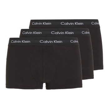 Calvin Klein 3P Cotton Stretch Low Rise Trunks Sort 992 bomuld X-Small Herre