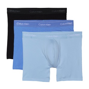 Calvin Klein 3P Icon Cotton Boxer Briefs Sort/Blå bomuld Small Herre