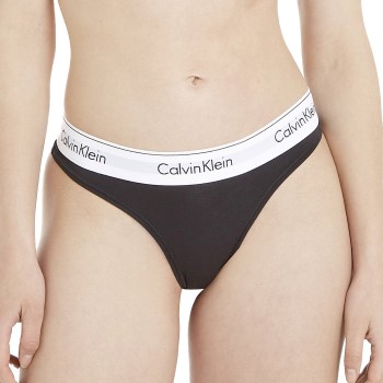 Calvin Klein Trusser Modern Cotton Thong Sort X-Large Dame