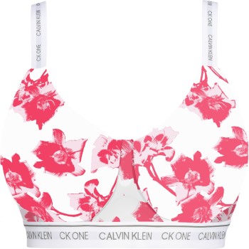 Calvin Klein Bh One Cotton Lightly Lined Bralette Hvid Mønster X-Large Dame