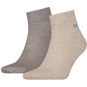 Se Calvin Klein Legwear Calvin Klein Strømper 2P Quarter Socks Brun Str 43/46 Herre ved Timarco