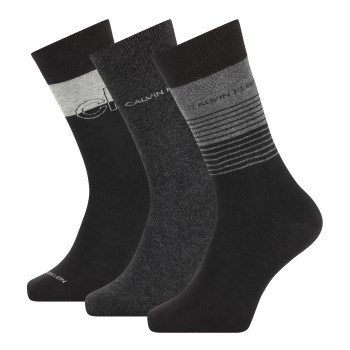 Calvin Klein Strømper 3P Sawyer Crew Sock Sort/Grå Str 40/46 Herre